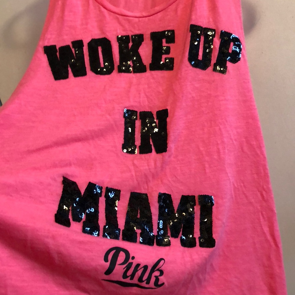 VS PINK Deep cut tank. Sequins.